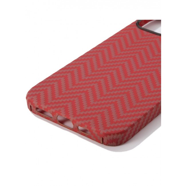 K-Doo Kevlar Series Genuine Carbon Fiber Case for Apple iPhone 12 Pro Max Ultra Slim Material All-Around Protective Back Cover Red