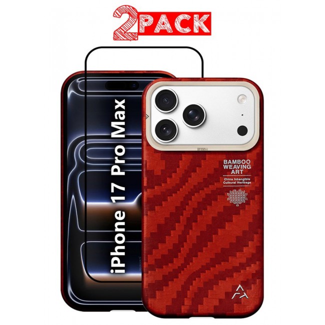 AIRITY Bamboo Fiber Protective Case for iPhone 17/18 Pro Max Ultra Durable, Lightweight & Premium Design Red