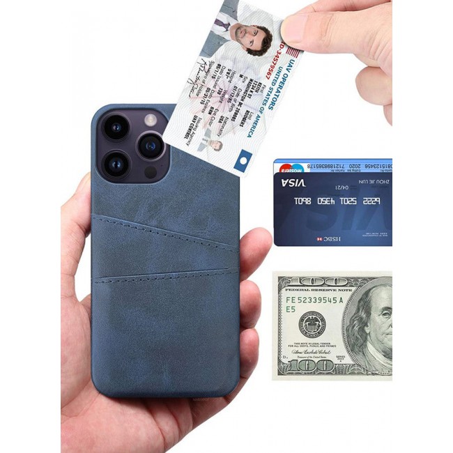 CATANES iPhone 14 Pro Max 2Packs Case Cover Leather with Card Holder for Men Women Phone Case with 3D Screen Protector - Blue