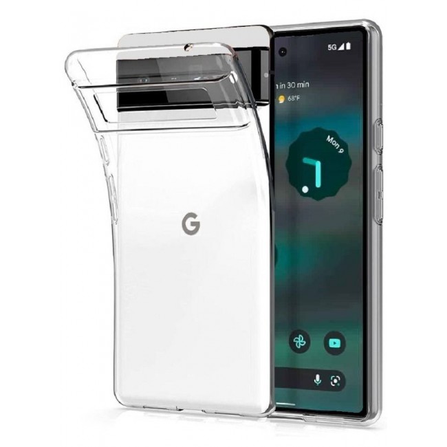 CATANES Google Pixel 6a Clear Case Soft Flexible TPU Anti-Shock Slim Transparent Back Cover Compatible with Pixel 6a (6.1")