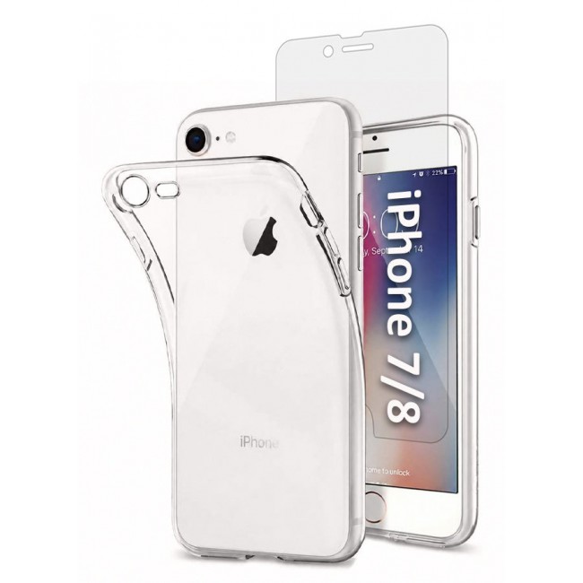 CATANES 2Pack for iPhone SE 2022/2020 Clear Case and Screen Protector 360 Degree Front and Back Protection Shockproof Soft TPU with Anti-Scratch Tempered Glass Compatible with iPhone SE/ iPhone 7/8 (4.7inch)