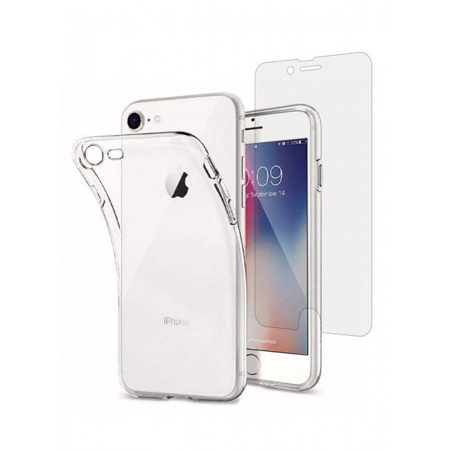 CATANES 2Pack for iPhone SE 2022/2020 Clear Case and Screen Protector 360 Degree Front and Back Protection Shockproof Soft TPU with Anti-Scratch Tempered Glass Compatible with iPhone SE/ iPhone 7/8 (4.7inch)
