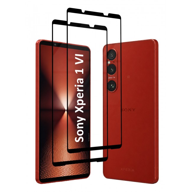 CATANES 2 PACK Screen Protector for Sony Xperia 1 VI Tempered Glass 3D, Full Coverage, Scratch-Resistant, 9H Hardness High-Definition Clear Guard, Black Edge