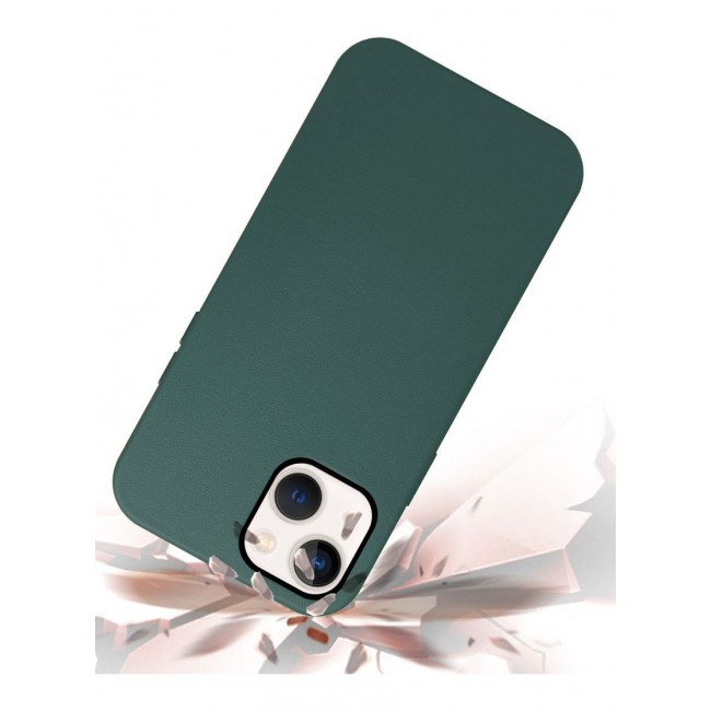 K-Doo iPhone 13 Mag Noble Collection Premium PU Leather Case with Magsafe Magnetic Wireless Charging Compatible Cover Green