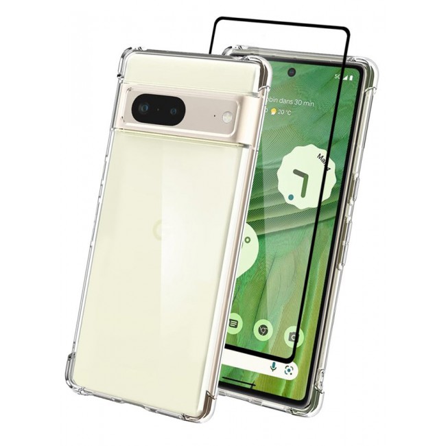 CATANES 2 Packs For Google Pixel 7 TPU Case and Screen Protector Clear Transparent Shockproof Protective Phone Case Scratch Resistant Reinforced Corners Cover
