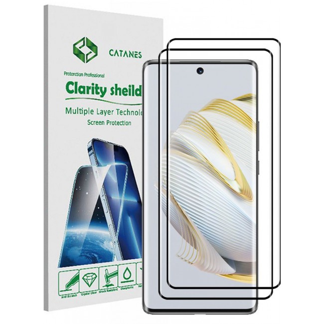 CATANES 2 Pack For Huawei Nova 10 Screen Protector Tempered Glass Full Glue Back