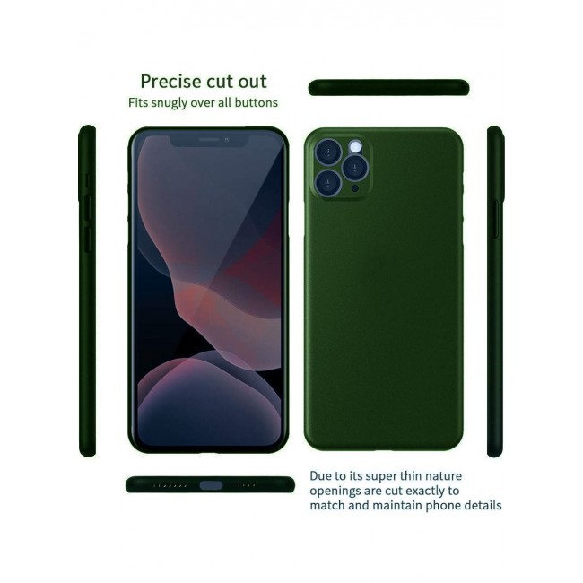 KZDOO Air Skin Case Ultra Slim Back Cover Skin for iphone 11 Pro Frosted Anti Slip Full Coverage Green