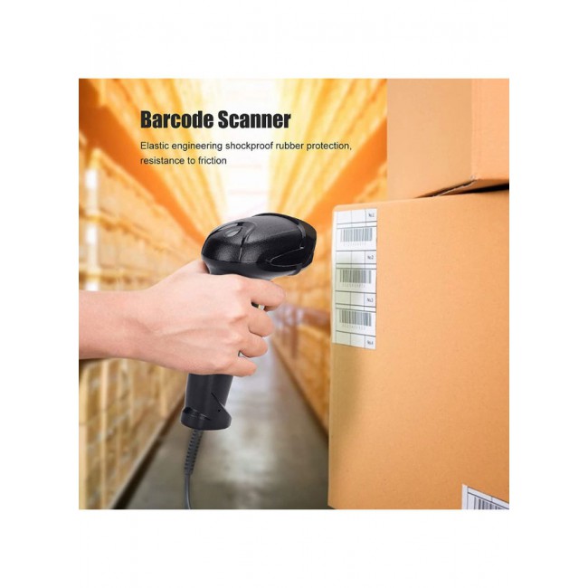 MARGOUN Wired Laser Barcode Scanner 1D Wired Cable Barcode Reader (X-9102AT)