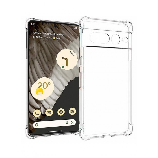 CATANES Google Pixel 7 Pro Case Clear Shockproof Back Cover Airbag Bumper Corner Anti-Fall Transparent Soft TPU Case 6.7 inch