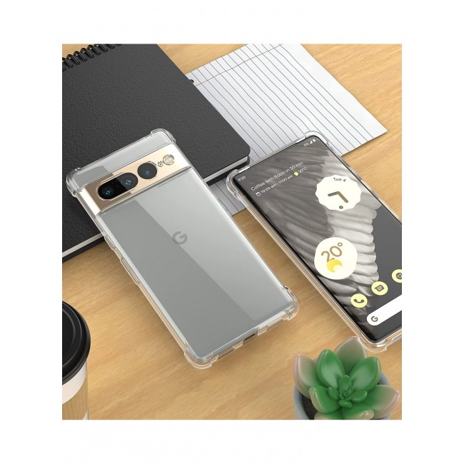 CATANES Google Pixel 7 Pro Case Clear Shockproof Back Cover Airbag Bumper Corner Anti-Fall Transparent Soft TPU Case 6.7 inch