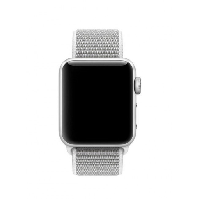 CATANES ( Nylon Sport Loop Band for Apple Watch 38mm 40mm 41mm ) Compatible with iWatch Series 7/SE/6/5/4/3/2/1 Seashell Light Grey Color