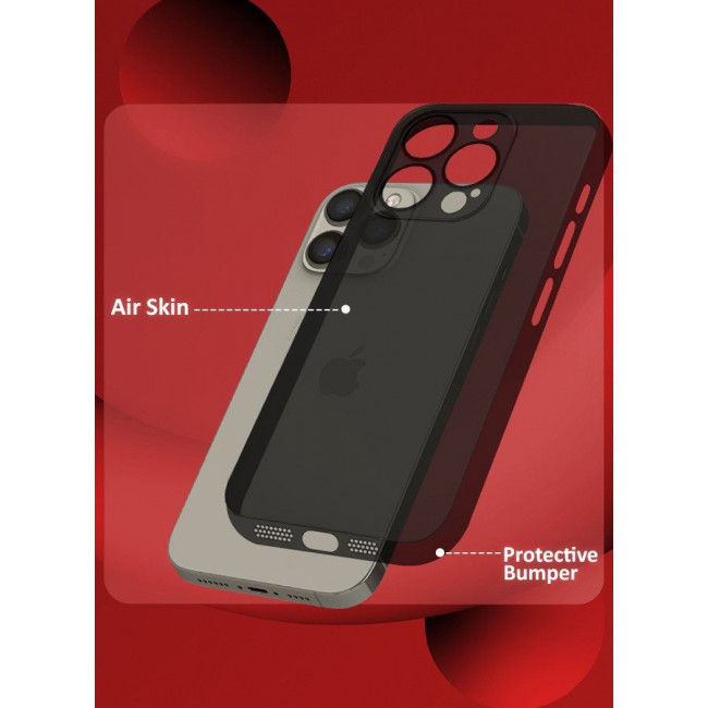 CATANES (for iPhone 15 Pro Max) Case Cover Air Skin Series Back Cover Sturdy Durable Thin Case Drop Protection Cover Transparent Dark Black