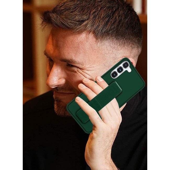CATANES Samsung Galaxy S23 Plus Grip Case Magnetic Kickstand Cover with Foldable Hand Strap Green