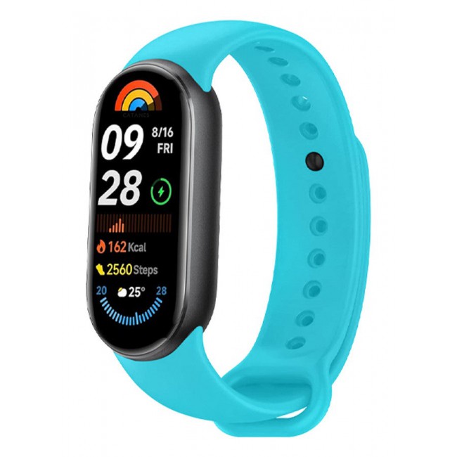 CATANES (for Mi Band 8 and 9) Strap Soft Silicone Replacement Sport Wristband for Xiaomi Mi Band 9 Watch Band Accessories for Women Men Light Blue