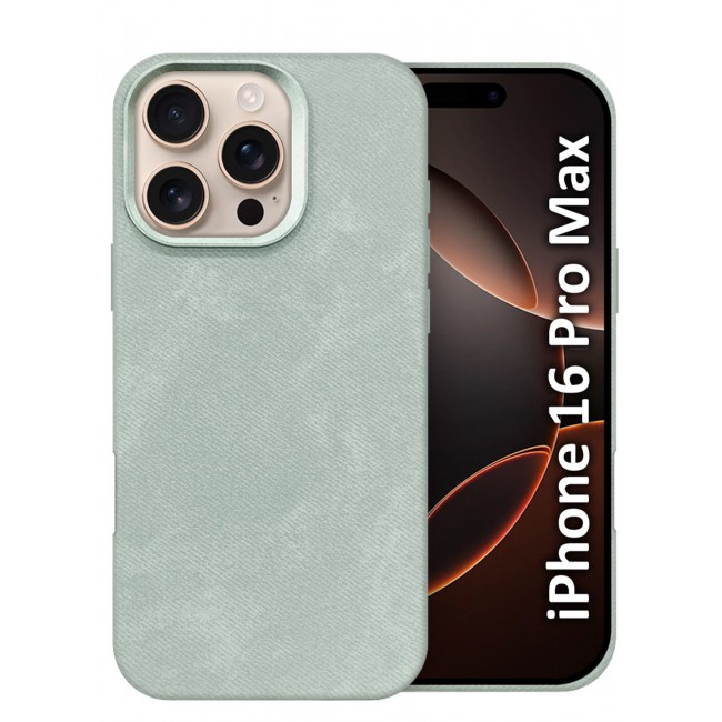 CATANES iPhone 16 Pro Max Alcantara Case Cover Premium Quality Luxurious Soft Touch Protection with Metal Camera Frame - Natural Titanium