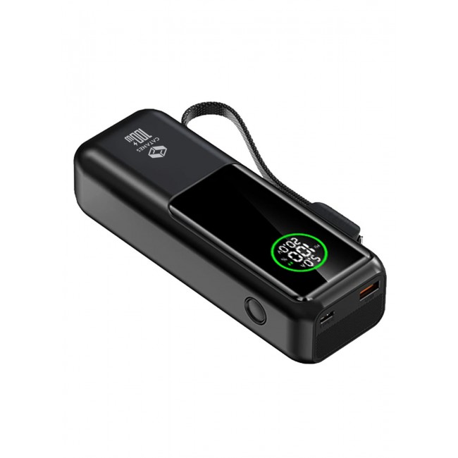 CATANES 20000mAh 100W Super Fast Charging Power Bank with Smart Digital Display and Built-in Type-C Cable - Black