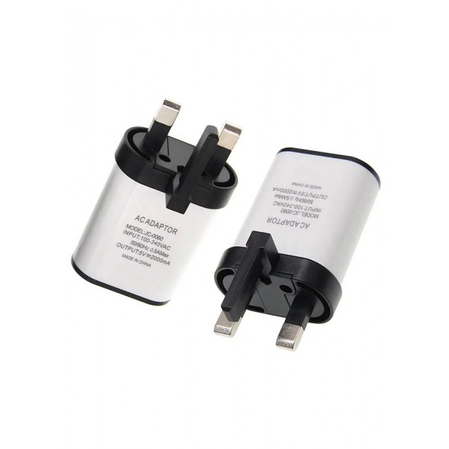 CATANES 5 Packs Of UK Plug USB Charger 2A Safe Fast Charging USB Adapter 3 Pins Wall Charger