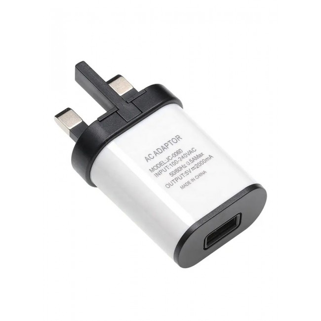 CATANES 5 Packs Of UK Plug USB Charger 2A Safe Fast Charging USB Adapter 3 Pins Wall Charger