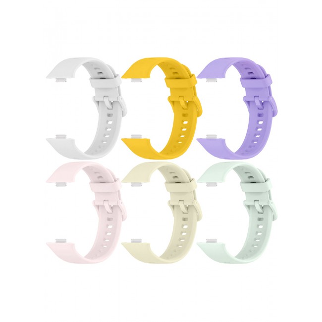 CATANES 6Packs Wristband for Watch Fit 3/Fit 4/Fit 4 Pro Bands, Silicone Bracelet Quick Release Arm Band, Replacement Smartwatch Band Quick Release Sport Straps - 6 Colours