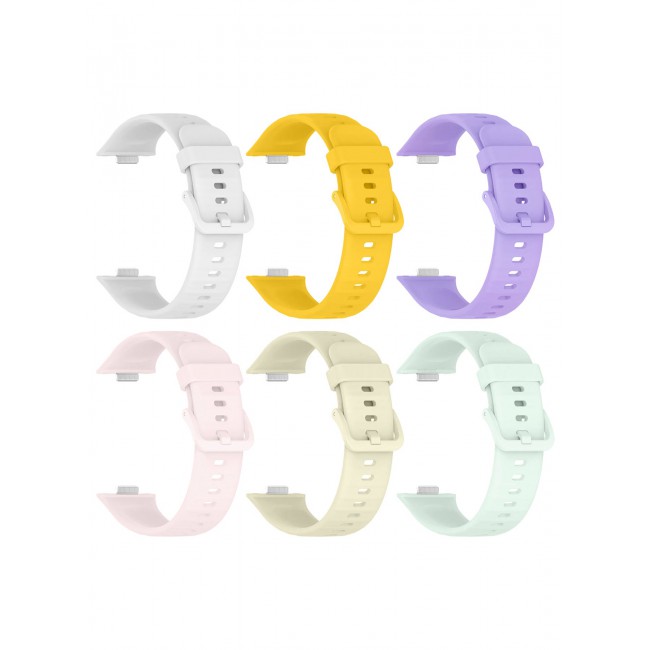 CATANES 6Packs Wristband for Watch Fit 3/Fit 4/Fit 4 Pro Bands, Silicone Bracelet Quick Release Arm Band, Replacement Smartwatch Band Quick Release Sport Straps - 6 Colours