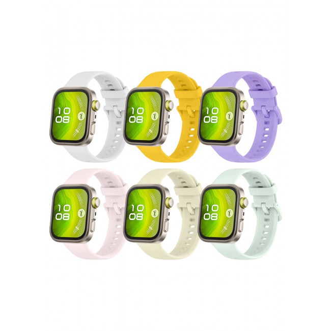 CATANES 6Packs Wristband for Watch Fit 3/Fit 4/Fit 4 Pro Bands, Silicone Bracelet Quick Release Arm Band, Replacement Smartwatch Band Quick Release Sport Straps - 6 Colours