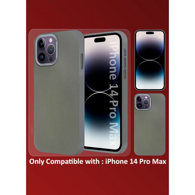 CATANES iPhone 14 Pro Max Vegan Leather Case Cover, Slim Fit, Raised Edges for Camera and Screen Protection