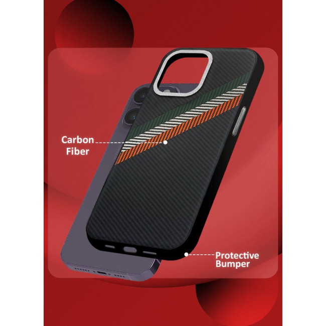 CATANES (for iPhone 14 Pro Max) Case Cover Carbon Fiber Pattern Phone Case Slim Shockproof Back Cover