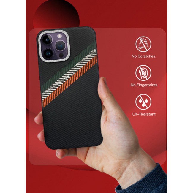 CATANES (for iPhone 14 Pro Max) Case Cover Carbon Fiber Pattern Phone Case Slim Shockproof Back Cover