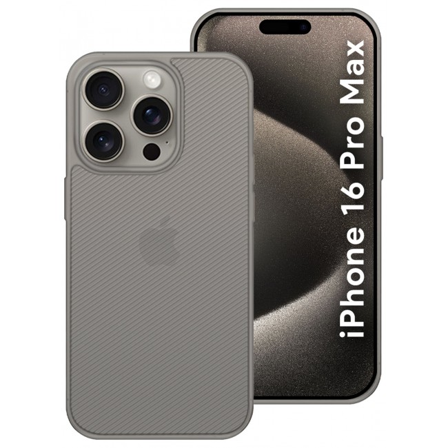 CATANES ( for iPhone 16 Pro Max ) Case Air Skin Line Design Back Cover Sturdy Durable Ultra-Thin Case Drop Protection Cover Clear - Dark Grey