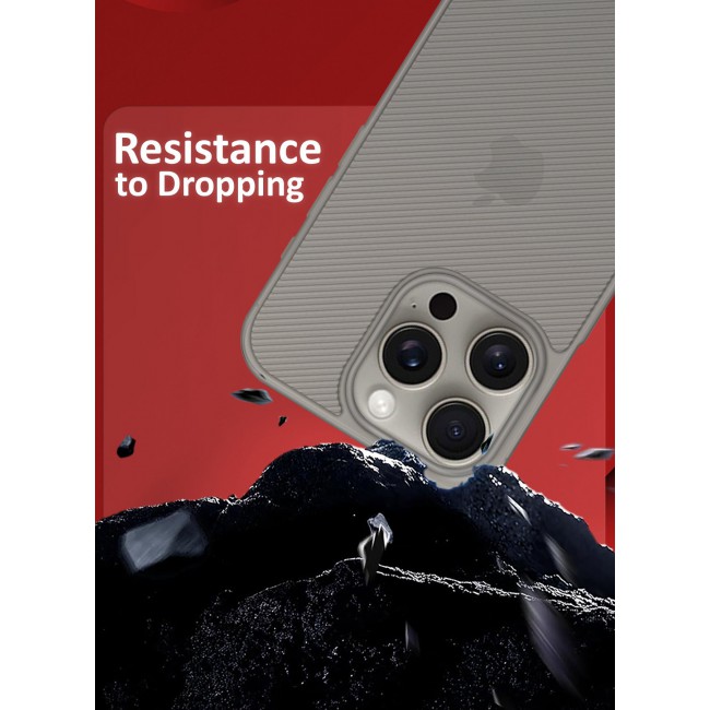 CATANES ( for iPhone 16 Pro Max ) Case Air Skin Line Design Back Cover Sturdy Durable Ultra-Thin Case Drop Protection Cover Clear - Dark Grey