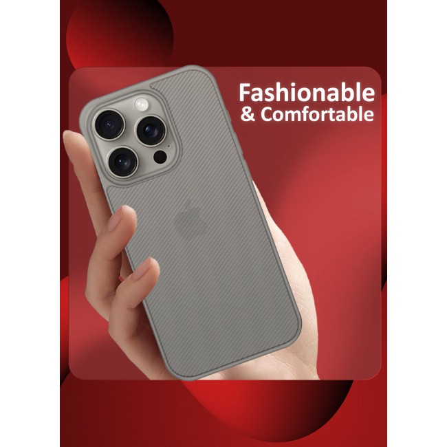 CATANES ( for iPhone 16 Pro Max ) Case Air Skin Line Design Back Cover Sturdy Durable Ultra-Thin Case Drop Protection Cover Clear - Dark Grey