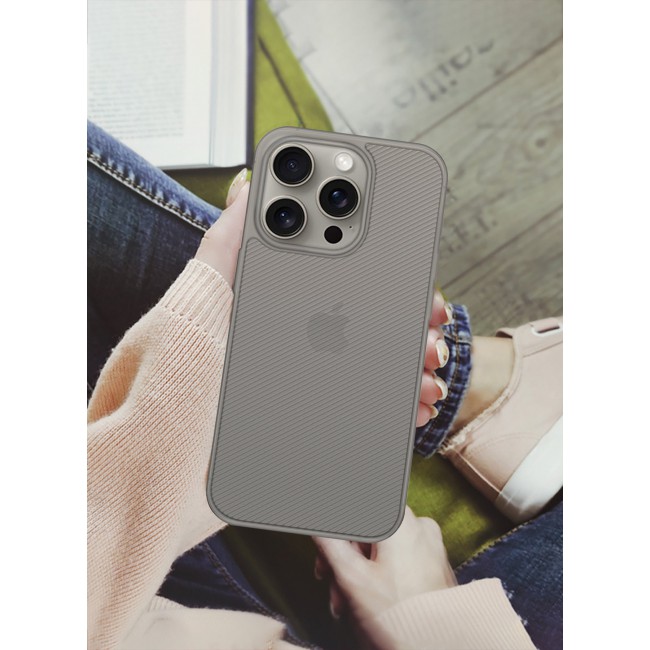 CATANES ( for iPhone 16 Pro Max ) Case Air Skin Line Design Back Cover Sturdy Durable Ultra-Thin Case Drop Protection Cover Clear - Dark Grey