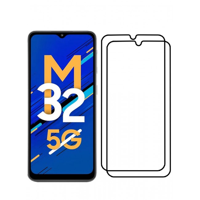 CATANES 2 Pack For Samsung Galaxy M32 Screen Protector 3D Tempered Glass Full Glue Back
