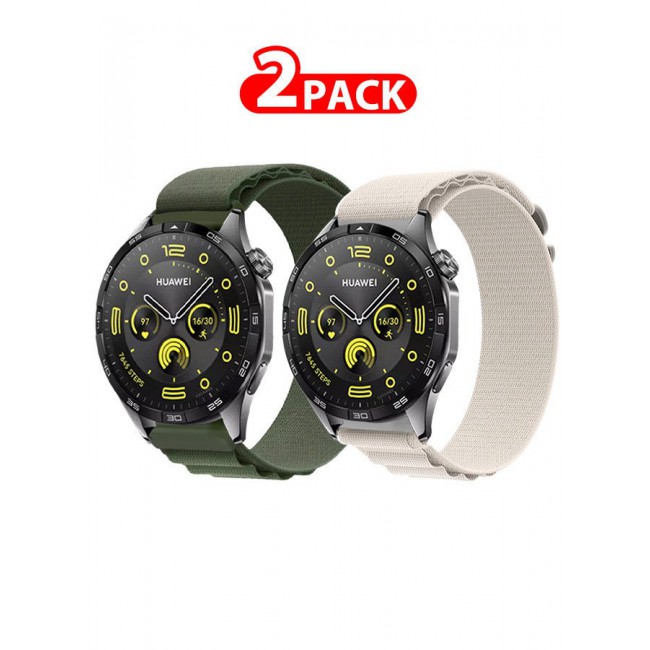 CATANES ( for Huawei Watch GT4 ) 2 Pack, Alpine Sport Strap Rugged Nylon Replacement Wristband for Men Women