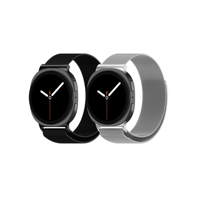 CATANES 2Packs Milanese Metal Band for Samsung Galaxy Watch 8 Band 40mm 44mm/8 Classic 46mm, Mesh Magnetic Stainless Steel Loop Strap