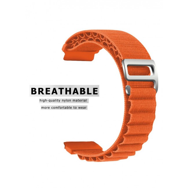 CATANES Alpine Loop Band 20mm Nylon Woven Sport Watch Strap Compatible with Galaxy Watch5 Pro/Galaxy Watch5/Galaxy Watch4/Galaxy Watch4 Classic/Galaxy Watch3/ Galaxy Watch Active 2/Galaxy Watch Active Orange