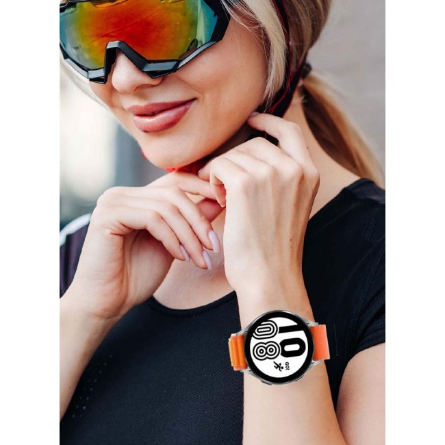 CATANES Alpine Loop Band 20mm Nylon Woven Sport Watch Strap Compatible with Galaxy Watch5 Pro/Galaxy Watch5/Galaxy Watch4/Galaxy Watch4 Classic/Galaxy Watch3/ Galaxy Watch Active 2/Galaxy Watch Active Orange