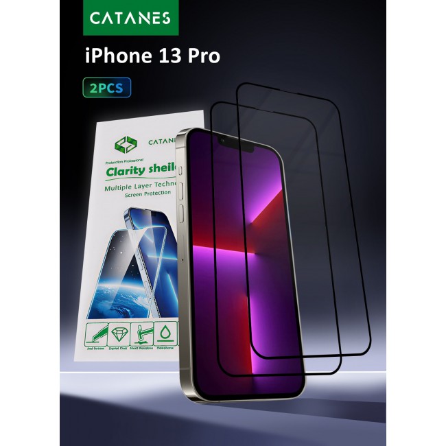 CATANES 2 Pack For iPhone 13 / 13 Pro 3D Screen Protector Scratch Protection Bubble Resistant