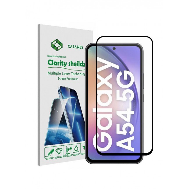 CATANES Screen Protector for Samsung Galaxy A54 5G Full Coverage Screen Glass 9H Hardness Anti Fingerprint Scratch