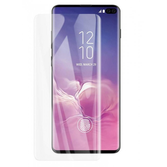 CATANES Samsung Galaxy S10 UV Screen Protector 6D Tempered Glass 9H Adhesive Nano Liquid UV Glue Full Coverage Clear