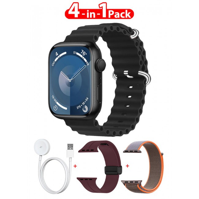 CATANES Smart Watch Fitness Tracker 44mm for Android and Ios with 3 Replacement Bands and Charging Cable - Multicolour 10