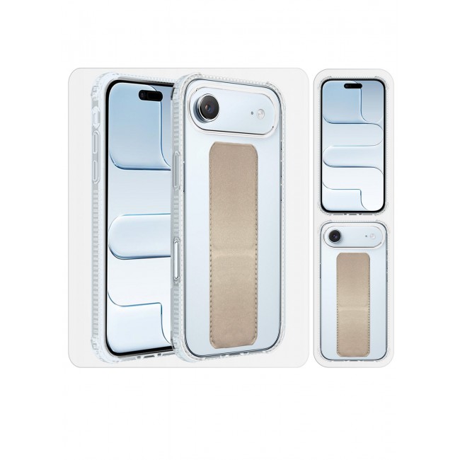 CATANES 2 Packs Finger Grip Clear Case Cover for iPhone 17 Air- Kickstand Car Magnetic Holder Multi-function Protective Two-in-one Case with Privacy Screen Protector - Golden