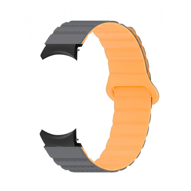 CATANES Sport Magnetic Strap Compatible with Samsung Galaxy Watch 7 6 5 4 40mm 44mm/for Galaxy Watch 6 4 Classic Band 42mm 46mm 43mm 47mm/Watch 5 Pro Band 45mm/Active 2, 20mm Adjustable - Grey Orange