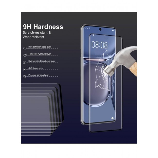 CATANES Huawei P50 Pro Screen Protector Anti-Scratch 3D Curved Tempered Glass Clear HD Edge to Edge Full Coverage 9H Case Friendly Film 6.6 inch