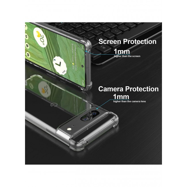 CATANES Google Pixel 7 Case Clear Shockproof Back Cover Airbag Bumper Corner Anti-Fall Transparent Soft TPU Case 6.3 inch