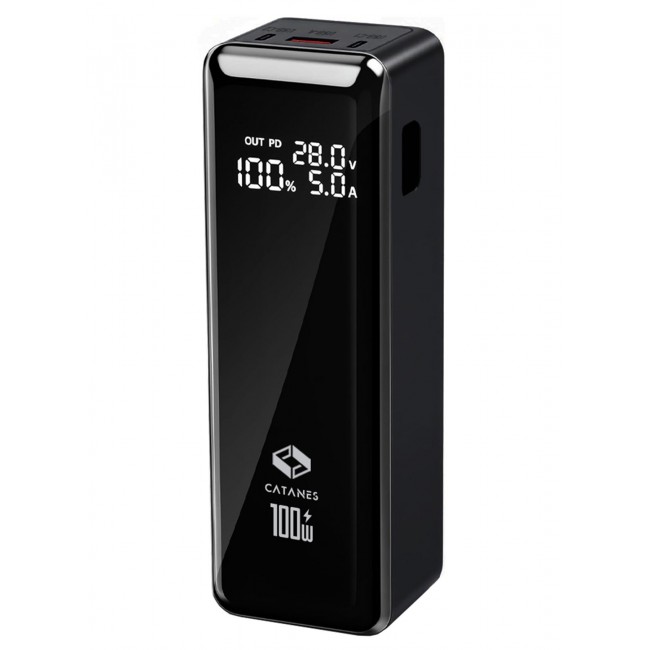CATANES 30000mAh 100W Super Fast Charging Power Bank with Dual Type-C Ports & Smart Digital Power Display - Black