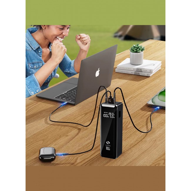 CATANES 30000mAh 100W Super Fast Charging Power Bank with Dual Type-C Ports & Smart Digital Power Display - Black
