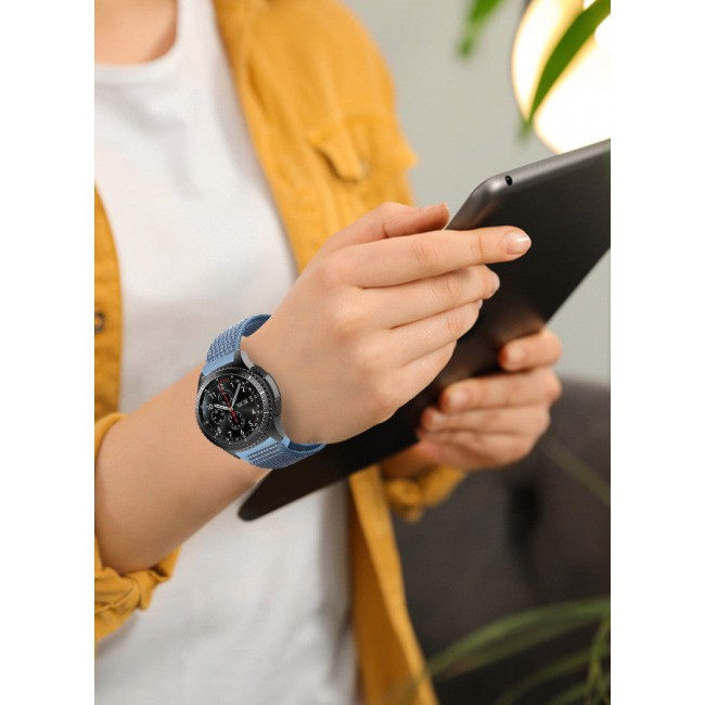 CATANES 22mm Nylon Strap,Compatible with Huawei GT/Huawei GT2 (46mm) /Huawei GT2 Pro/Samsung Galaxy Watch (46mm) and Galaxy Watch 3 (45mm) Sport Wristband Strap Blue