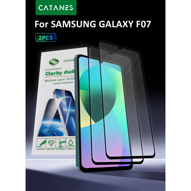 CATANES 2 Pack Screen Protector for Samsung Galaxy F07 (2026), Tempered Glass, Anti-Scratch, Full Coverage, Anti-Fingerprint & Shatter-Proof Screen Guard