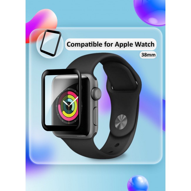 CATANES 2Packs Screen Protector for Apple Watch 38mm Series 1 2 3 HD Clear Ultra-Thin Curved Full Coverage Glass (38mm)